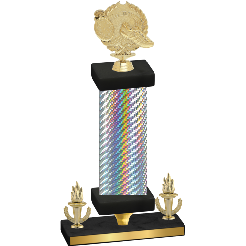 Premium Single Silver Carbon Fiber Victory Running Trophy