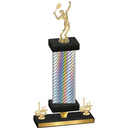 Premium Single Silver Carbon Fiber First Place Tennis Trophy