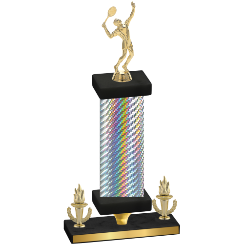 Premium Single Silver Carbon Fiber Victory Tennis Trophy