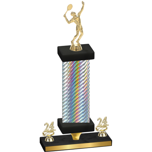 Premium Single Silver Carbon Fiber Year Tennis Trophy