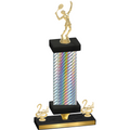 Premium Single Silver Carbon Fiber Second Place Tennis Trophy