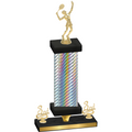 Premium Single Silver Carbon Fiber Third Place Tennis Trophy