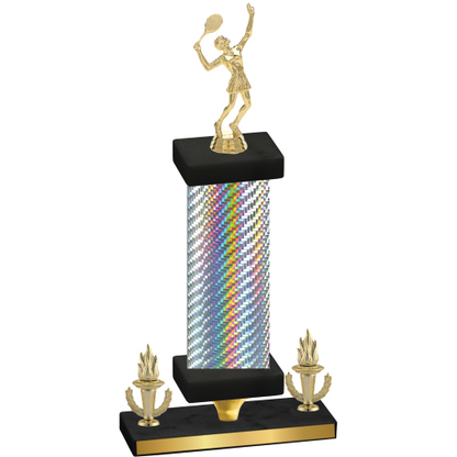 Premium Single Silver Carbon Fiber Victory Tennis Trophy