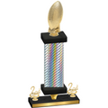 Premium Single Silver Carbon Fiber Second Place Football Trophy