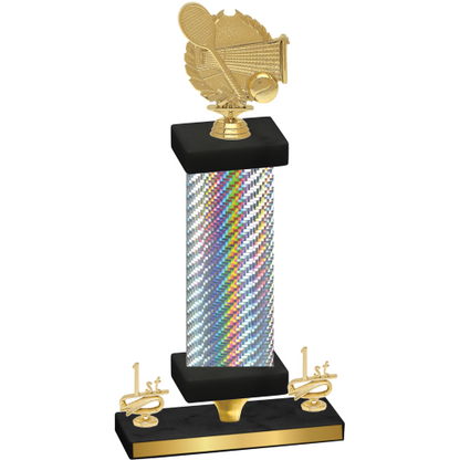 Premium Single Silver Carbon Fiber First Place Tennis Trophy