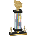 Premium Single Silver Carbon Fiber Victory Tennis Trophy