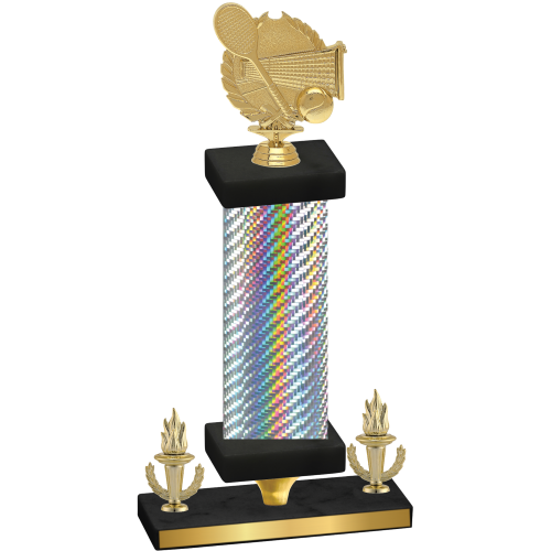 Premium Single Silver Carbon Fiber Victory Tennis Trophy