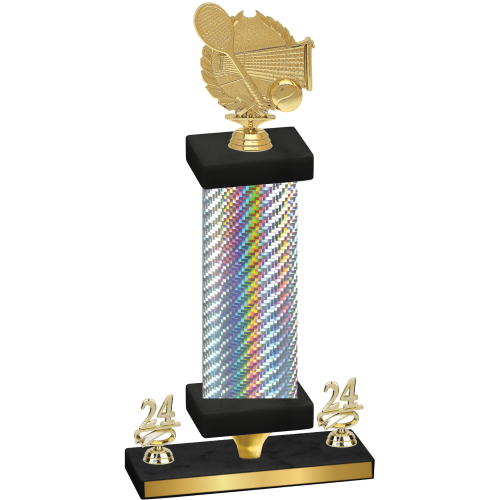 Premium Single Silver Carbon Fiber Year Tennis Trophy