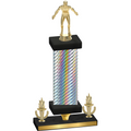 Premium Single Silver Carbon Fiber Victory Wrestling Trophy