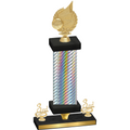 Premium Single Silver Carbon Fiber Third Place Volleyball Trophy