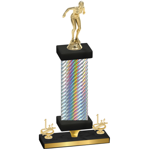 Premium Single Silver Carbon Fiber First Place Tennis Trophy