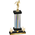 Premium Single Silver Carbon Fiber Third Place Tennis Trophy