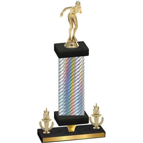 Premium Single Silver Carbon Fiber Victory Tennis Trophy