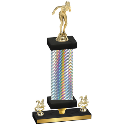 Premium Single Silver Carbon Fiber Year Tennis Trophy