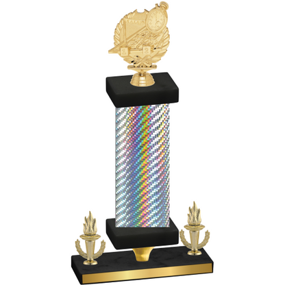 Premium Single Silver Carbon Fiber Victory Swimming Trophy