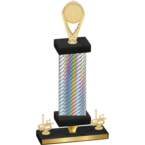 Premium Single Silver Carbon Fiber First Place Insert Trophy