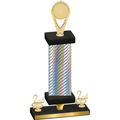 Premium Single Silver Carbon Fiber Second Place Insert Trophy