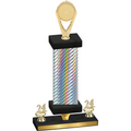 Premium Single Silver Carbon Fiber Year Insert Trophy