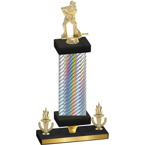 Premium Single Silver Carbon Fiber Victory Hockey Trophy