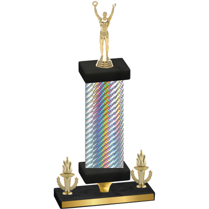 Premium Single Silver Carbon Fiber Victory Victory Trophy