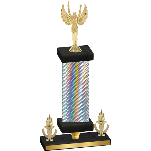 Premium Single Silver Carbon Fiber Victory Victory Trophy