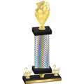 Premium Single Silver Carbon Fiber Second Place Pickleball Trophy