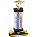 Premium Single Silver Carbon Fiber First Place Cars Trophy