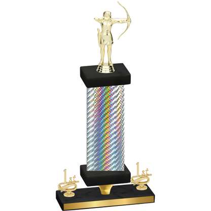 Premium Single Silver Carbon Fiber First Place Archery Trophy