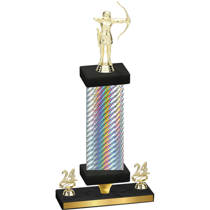 Premium Single Silver Carbon Fiber Year Archery Trophy