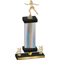 Premium Single Silver Carbon Fiber Year Skater Trophy