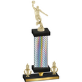 Premium Single Silver Carbon Fiber Victory Basketball Trophy