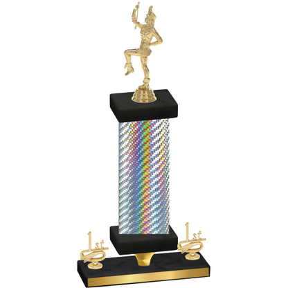 Premium Single Silver Carbon Fiber First Place Majorette Trophy