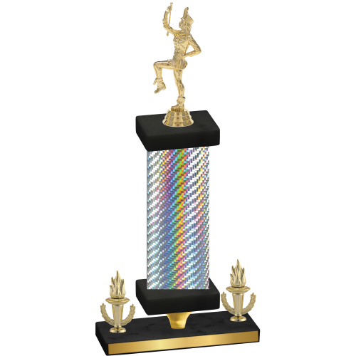 Premium Single Silver Carbon Fiber Victory Majorette Trophy