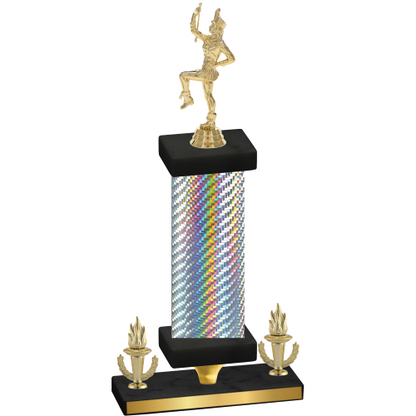 Premium Single Silver Carbon Fiber Victory Majorette Trophy