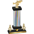 Premium Single Silver Carbon Fiber Victory Fishing Trophy