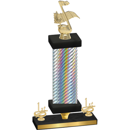 Premium Single Silver Carbon Fiber First Place Music Trophy