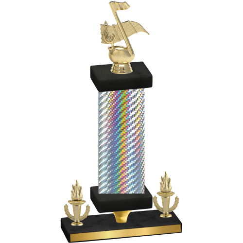 Premium Single Silver Carbon Fiber Victory Music Trophy