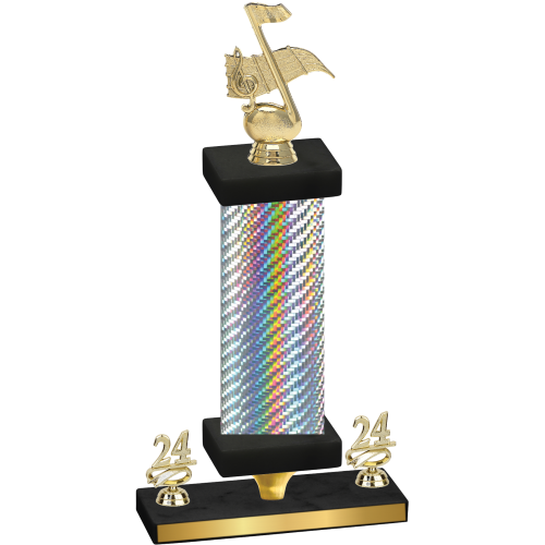 Premium Single Silver Carbon Fiber Year Music Trophy