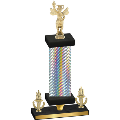 Premium Single Silver Carbon Fiber Victory Academics Trophy