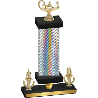 Premium Single Silver Carbon Fiber Victory Academics Trophy