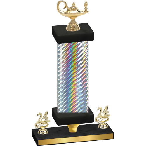 Premium Single Silver Carbon Fiber Year Academics Trophy