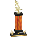 Premium Single Orange Carbon Fiber First Place Football Trophy