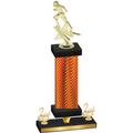 Premium Single Orange Carbon Fiber Second Place Football Trophy