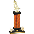 Premium Single Orange Carbon Fiber Fourth Place Football Trophy