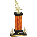 Premium Single Orange Carbon Fiber Victory Football Trophy