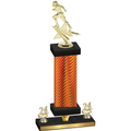 Premium Single Orange Carbon Fiber Year Football Trophy
