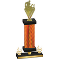 Premium Single Orange Carbon Fiber Fourth Place Rugby Trophy
