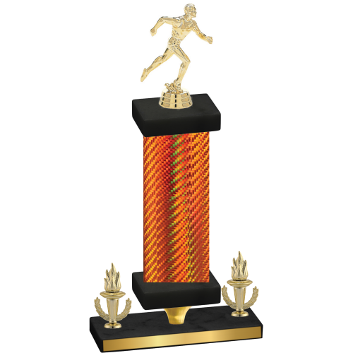 Premium Single Orange Carbon Fiber Victory Running Trophy