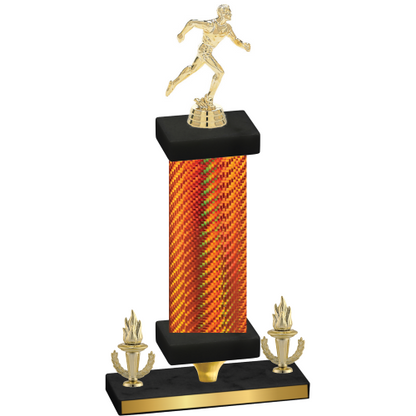 Premium Single Orange Carbon Fiber Victory Running Trophy