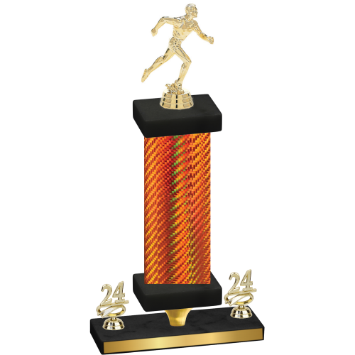 Premium Single Orange Carbon Fiber Year Running Trophy